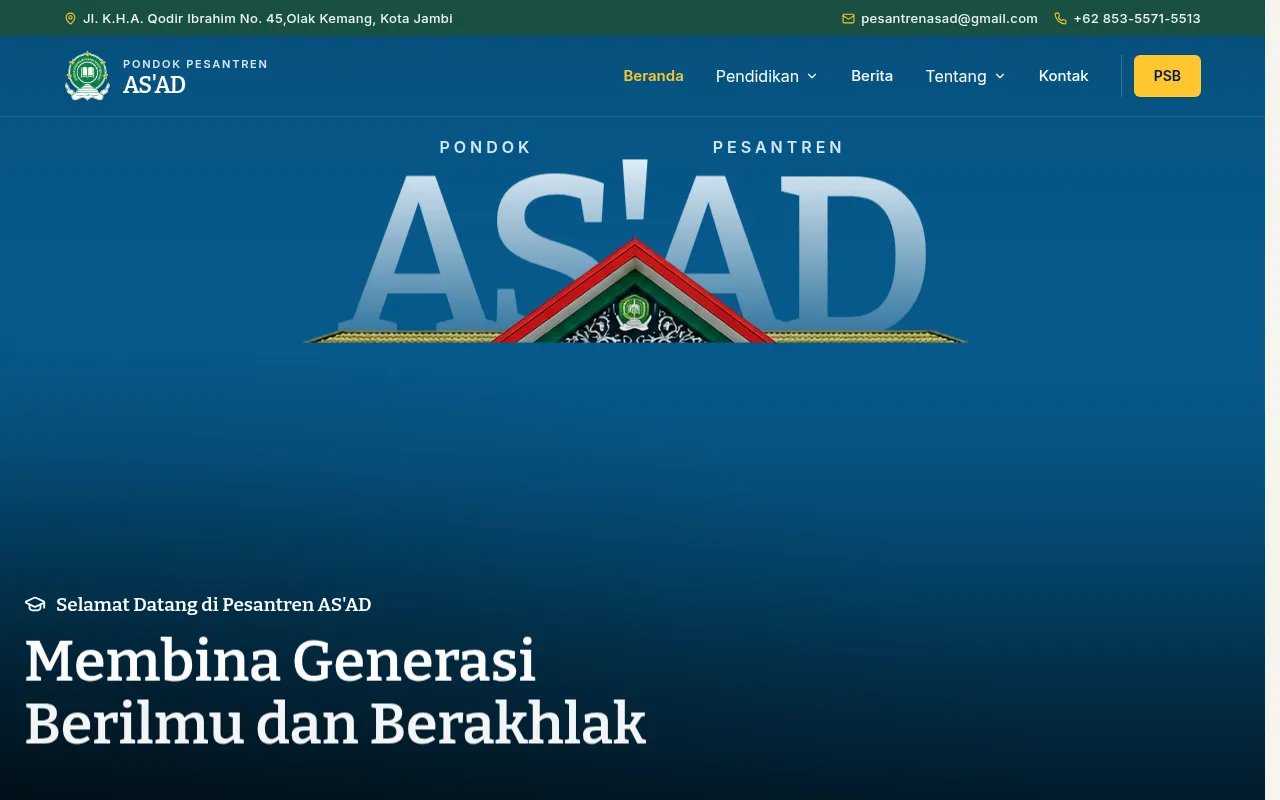 Screenshot of asad.ponpes.id