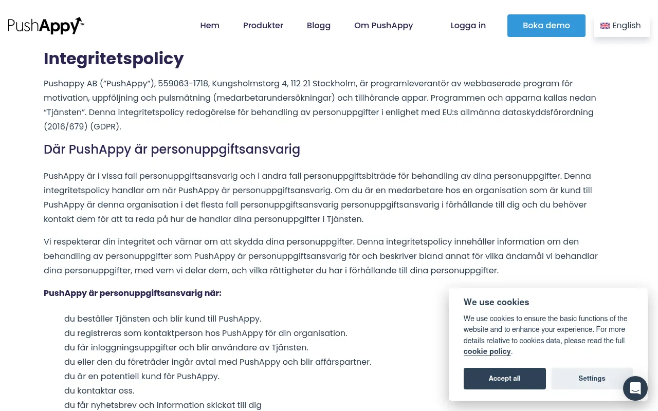 Screenshot of pushappy.com