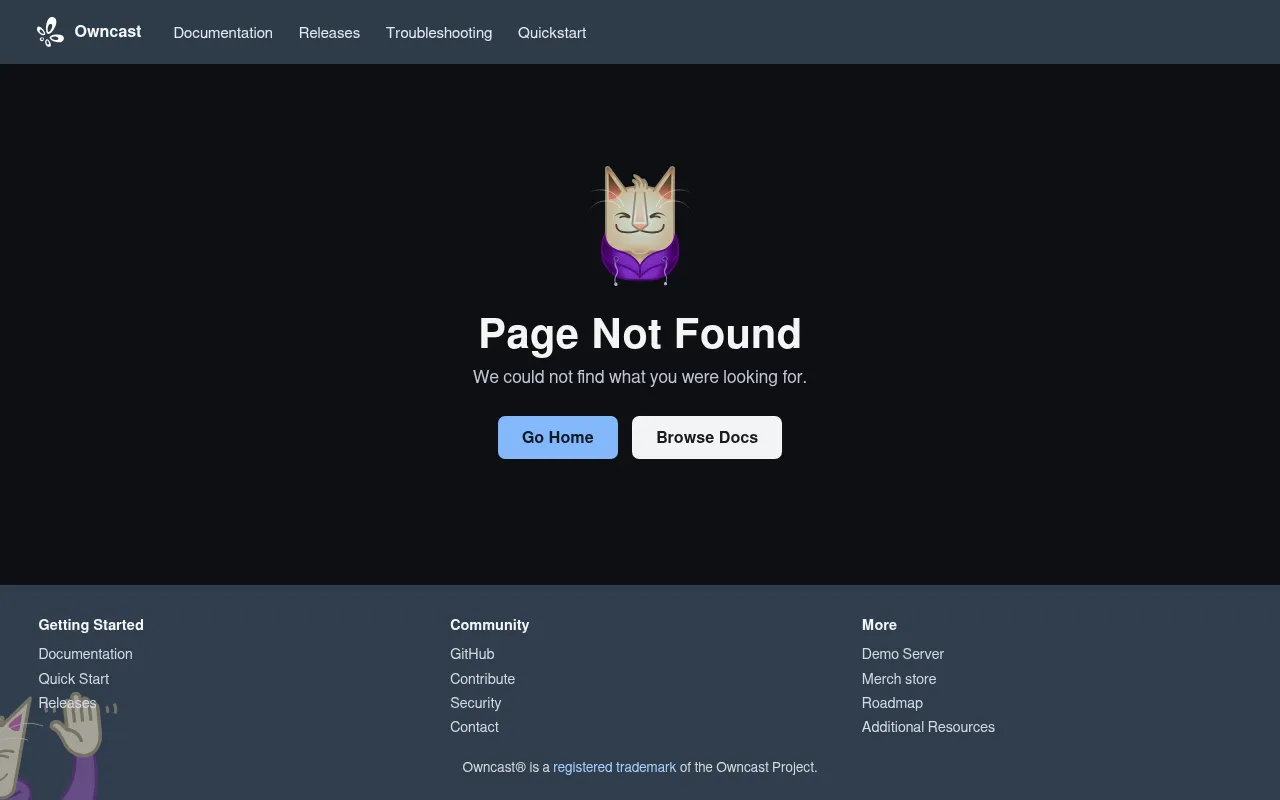 Screenshot of owncast.online