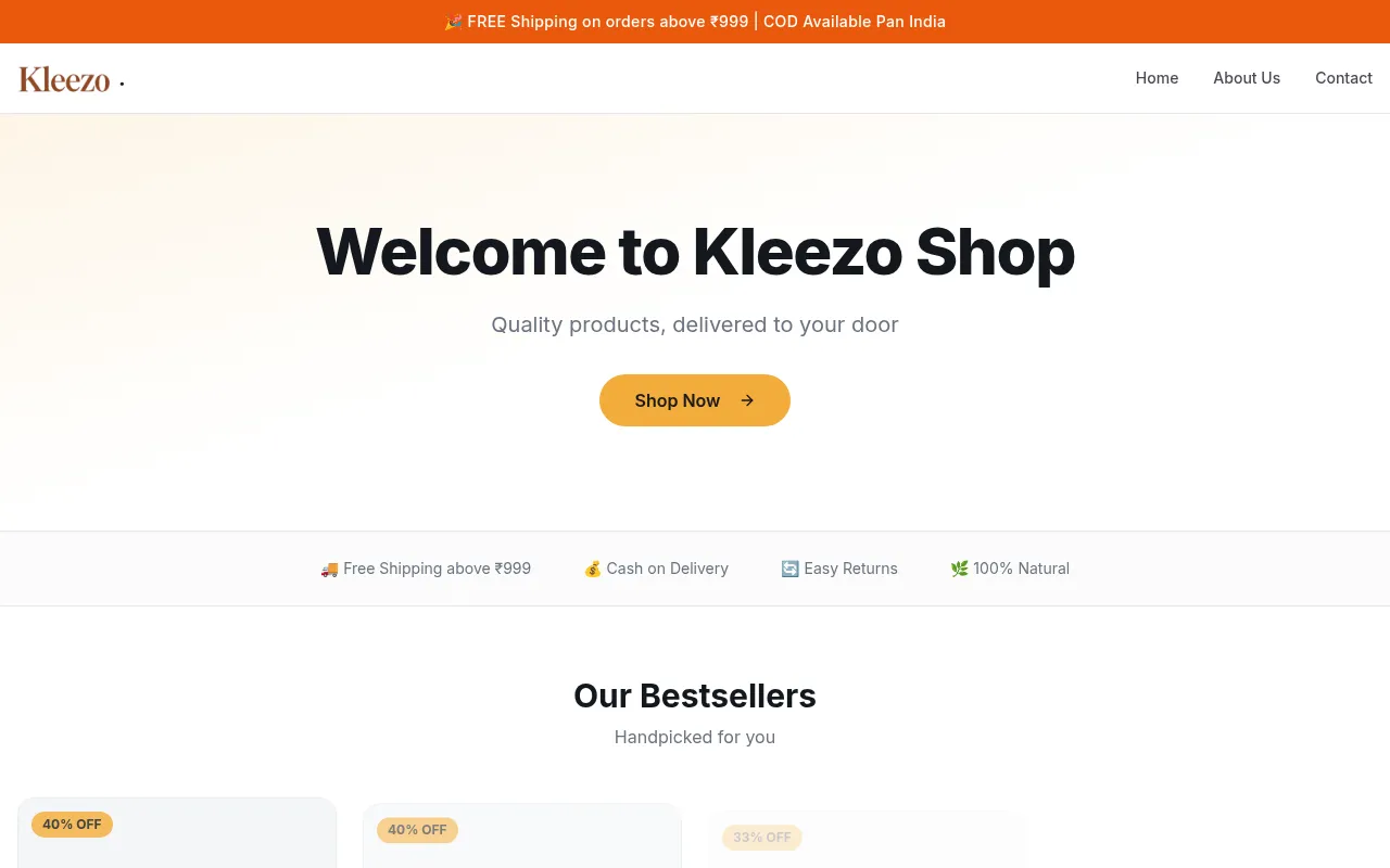 Screenshot of kleezoshop.online