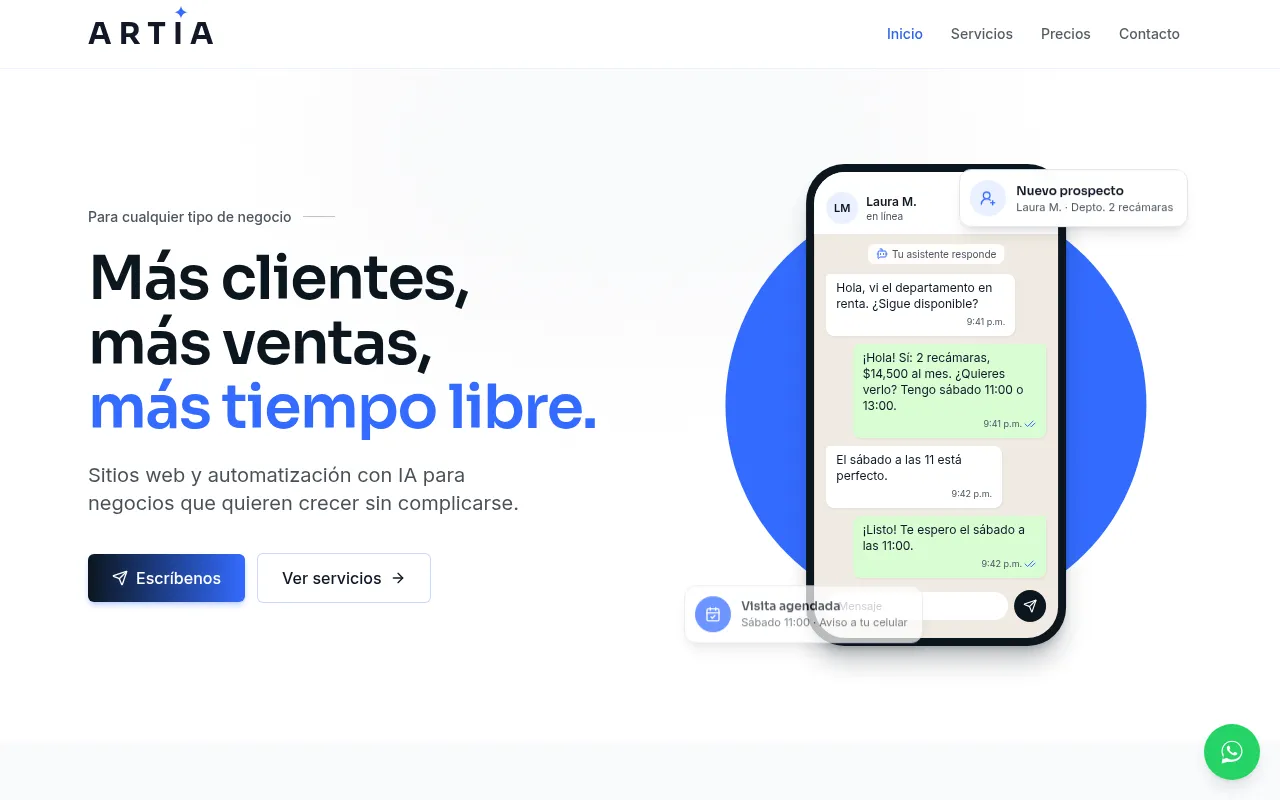 Screenshot of artia.mx