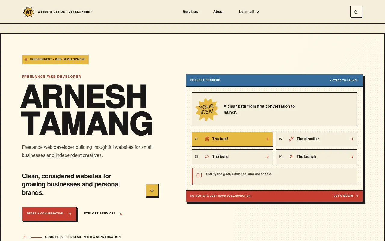 Screenshot of arneshtamang.com.np