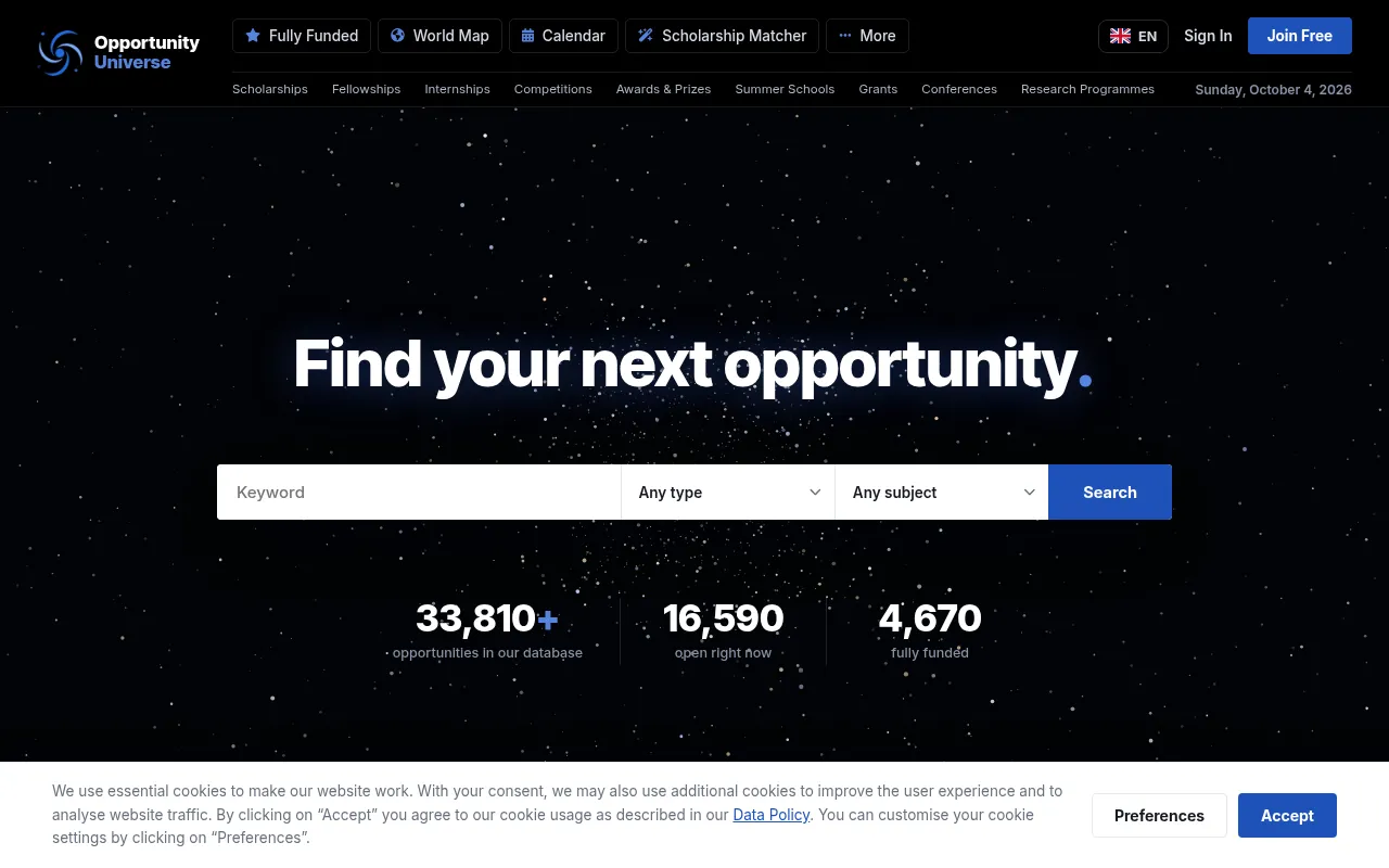 Screenshot of opportunity-universe.com