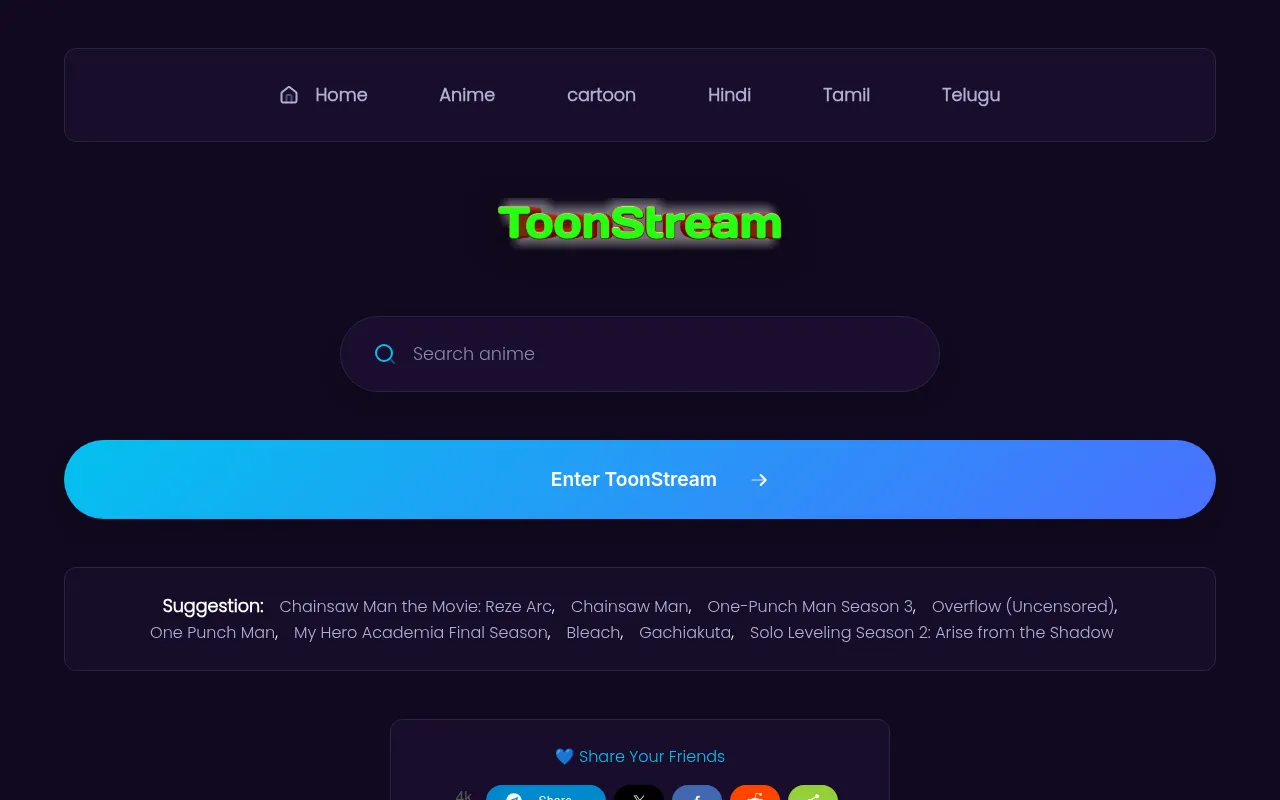 Screenshot of toonstream.us