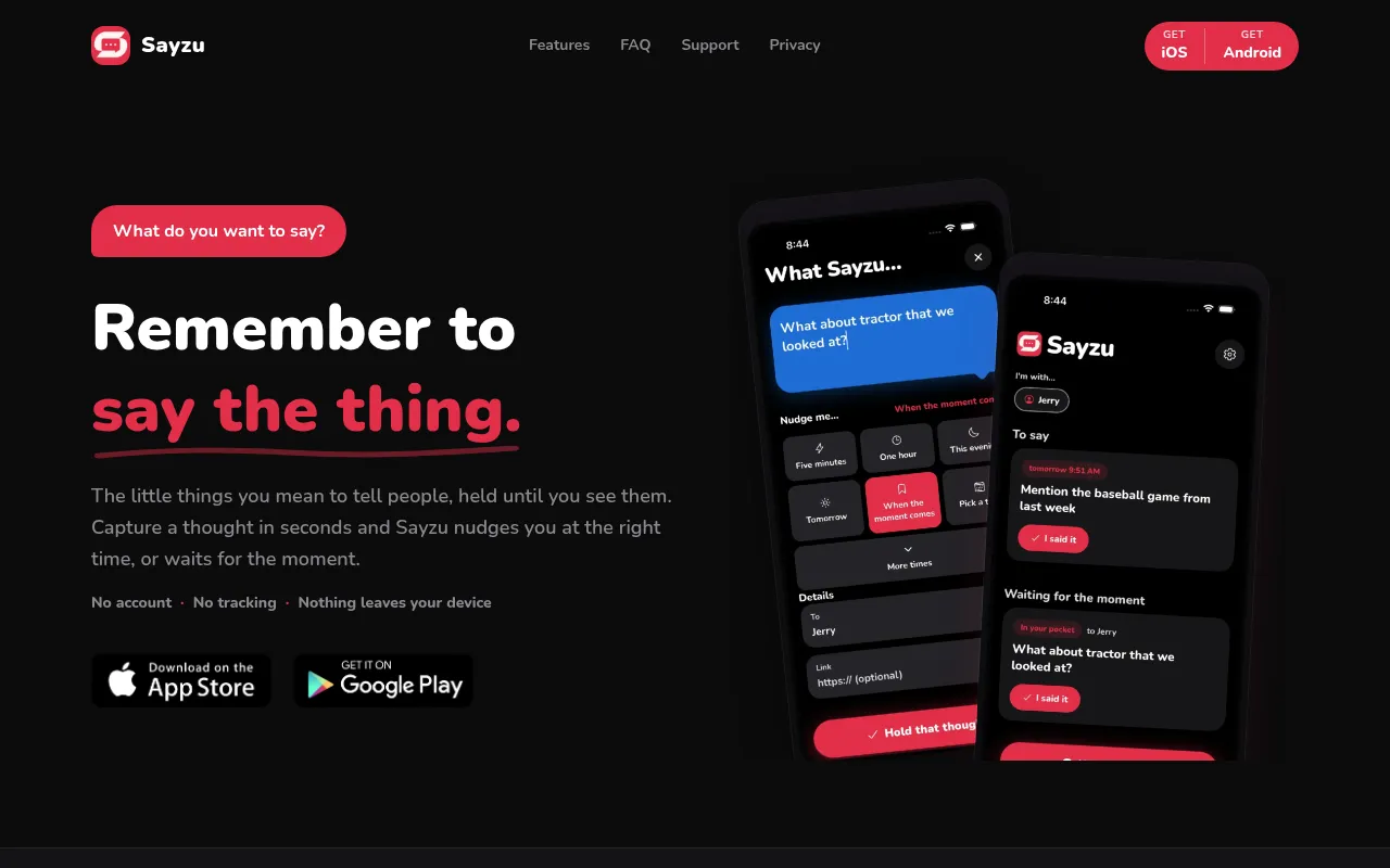Screenshot of sayzu.com