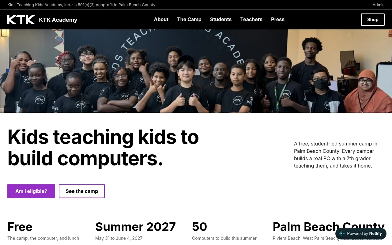 Screenshot of ktkacademy.org