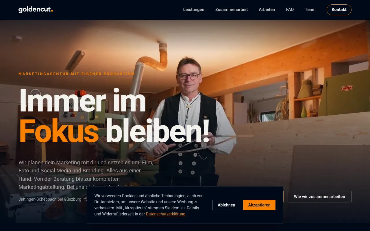 Screenshot of goldencut.media