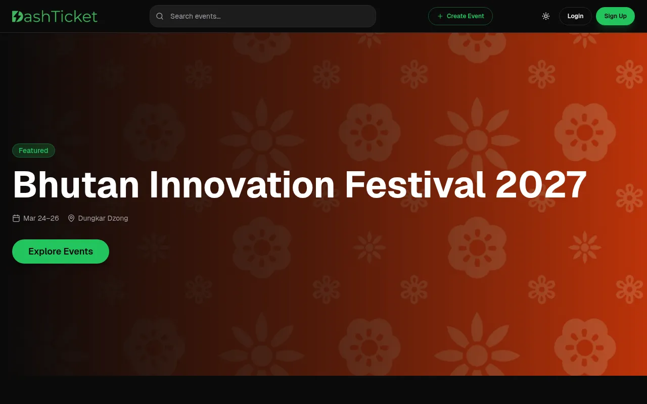 Screenshot of dashtickets.dashbhutan.com