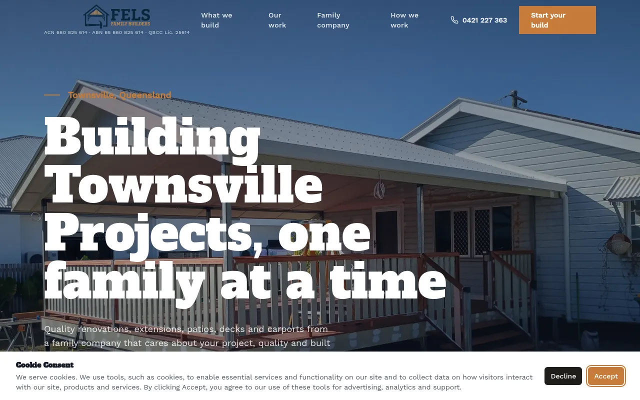 Screenshot of felsfamilybuilders.com.au