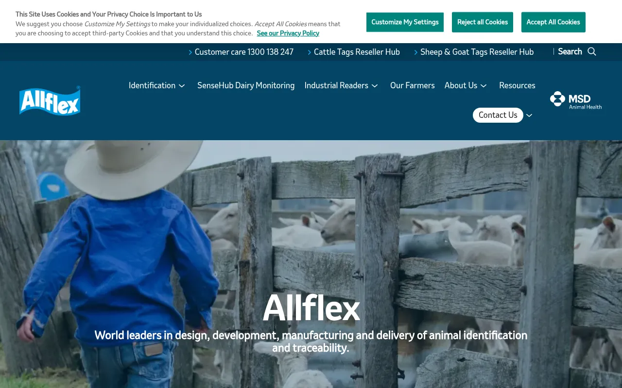 Screenshot of allflex.com.au