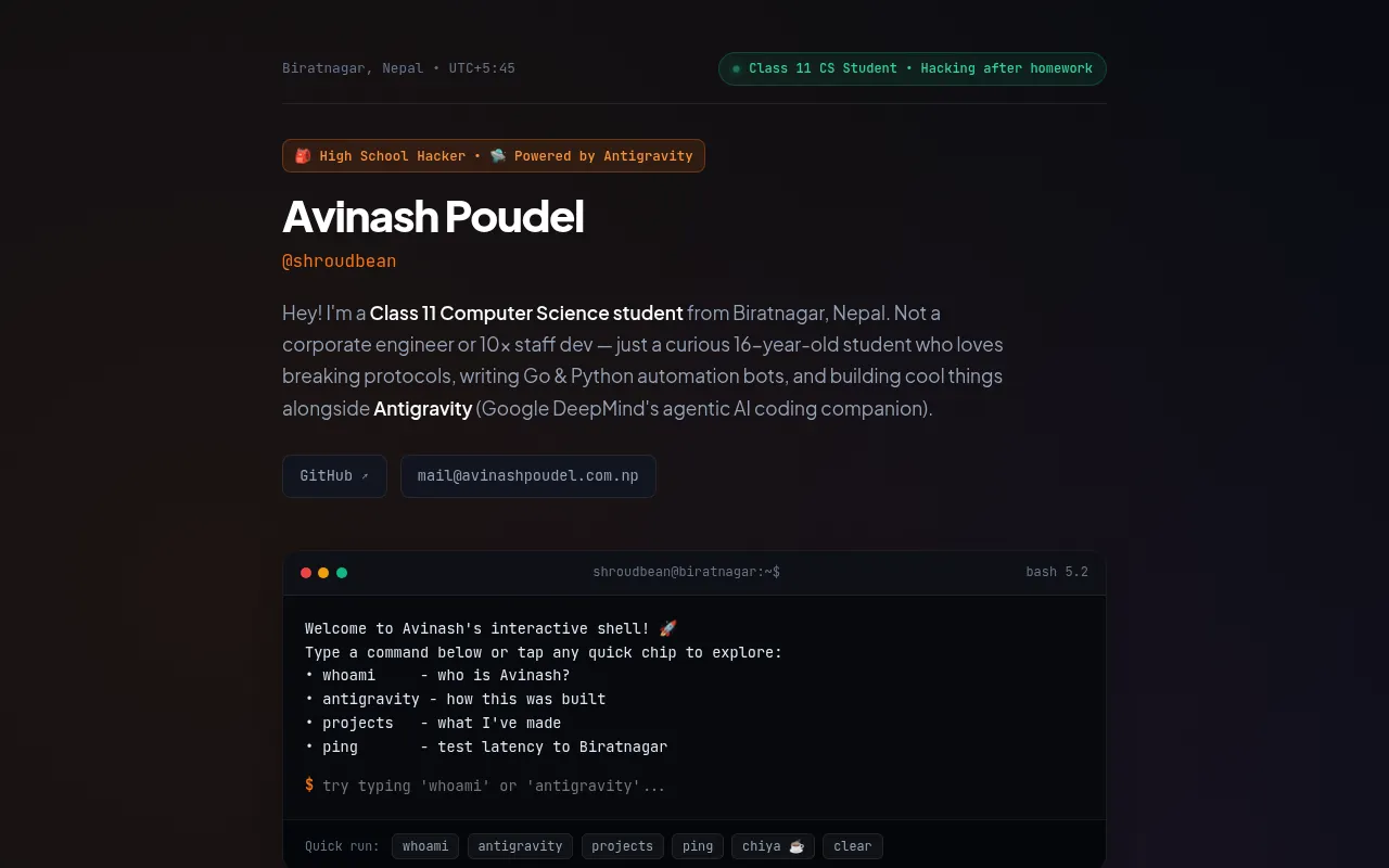 Screenshot of avinashpoudel.com.np