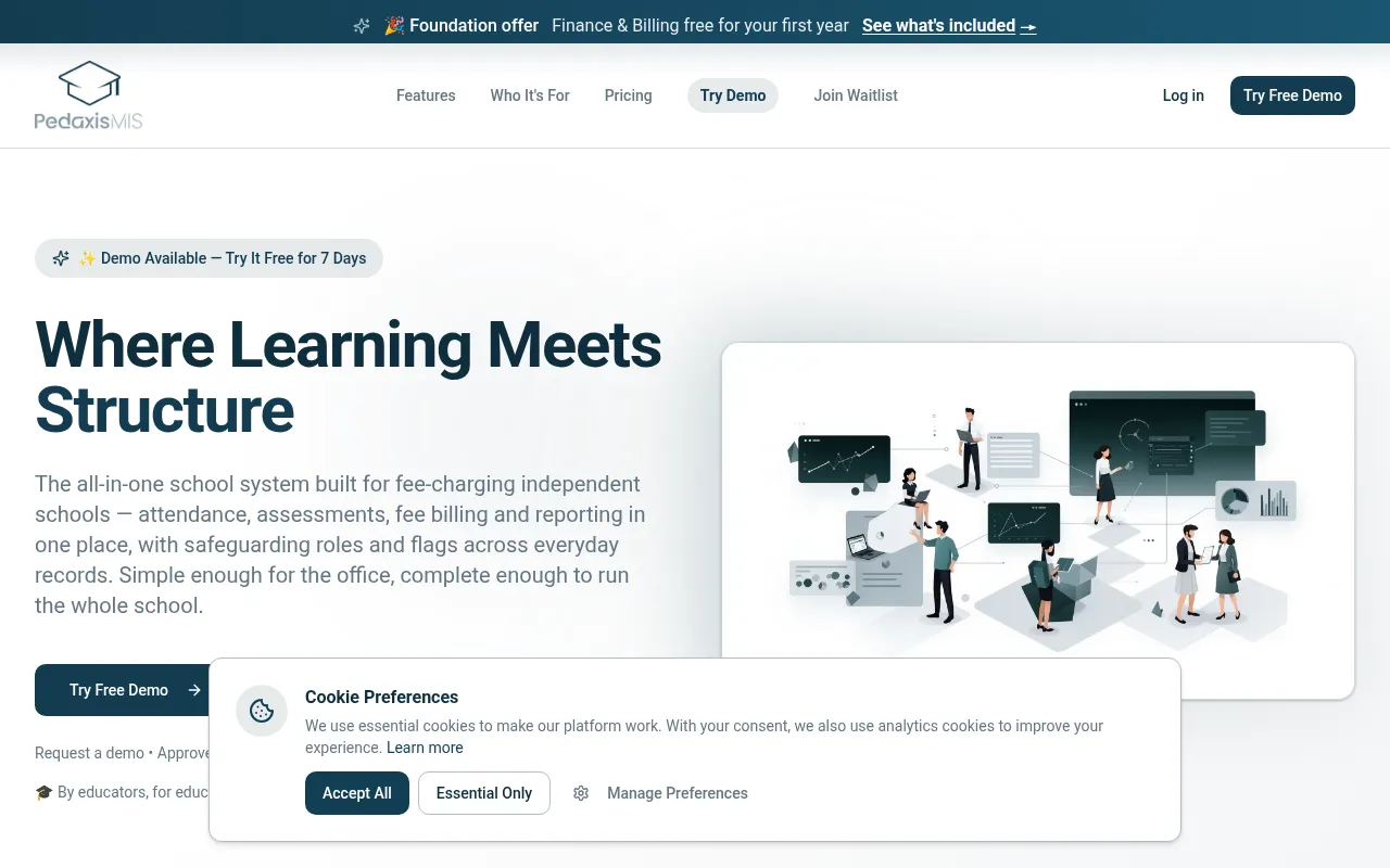 Screenshot of pedaxis.com