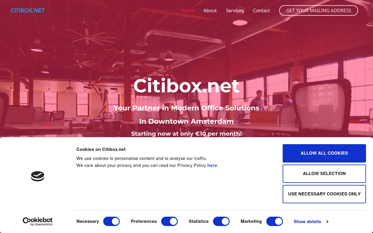 Screenshot of citibox.net