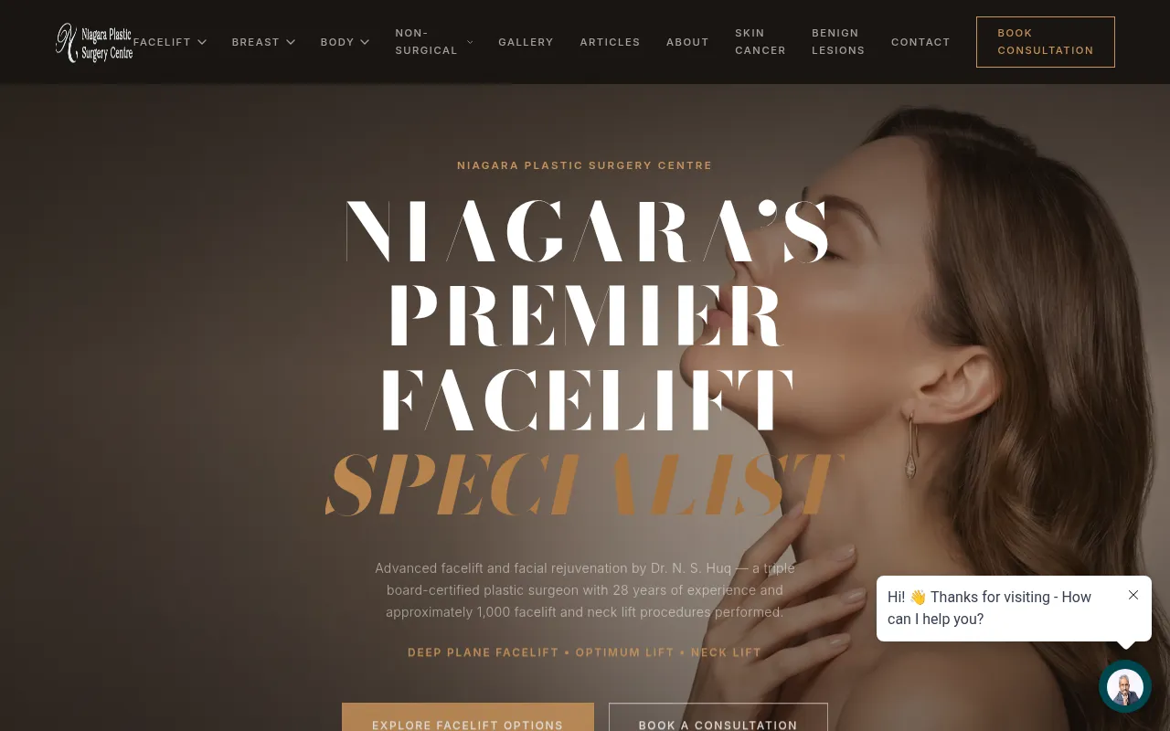 Screenshot of niagaraplasticsurgery.com