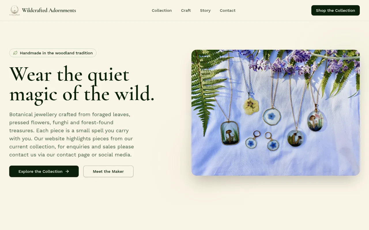 Screenshot of wildcrafted.art