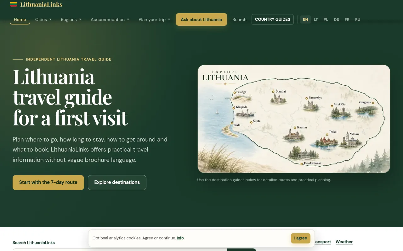Screenshot of lithuanialinks.com