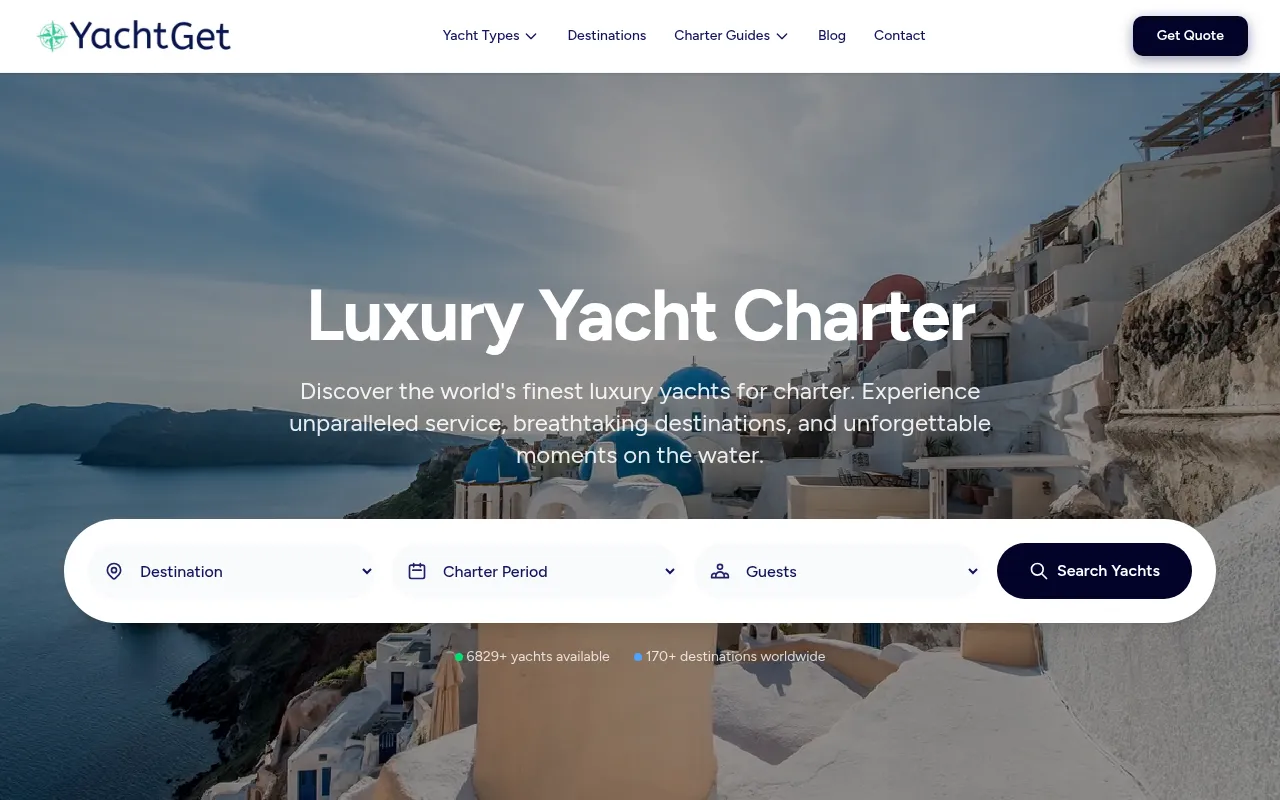 Screenshot of yachtget.com