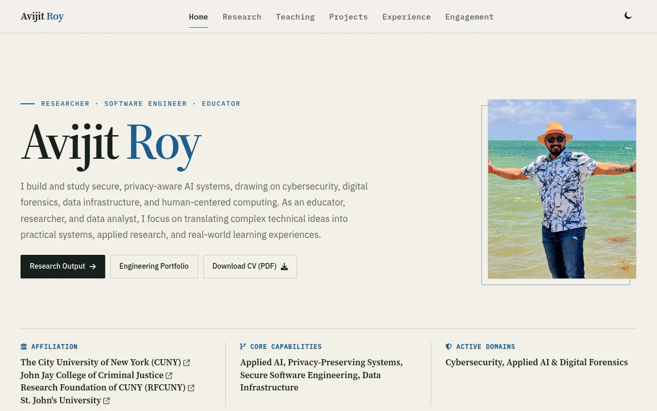 Screenshot of avijitroy.com