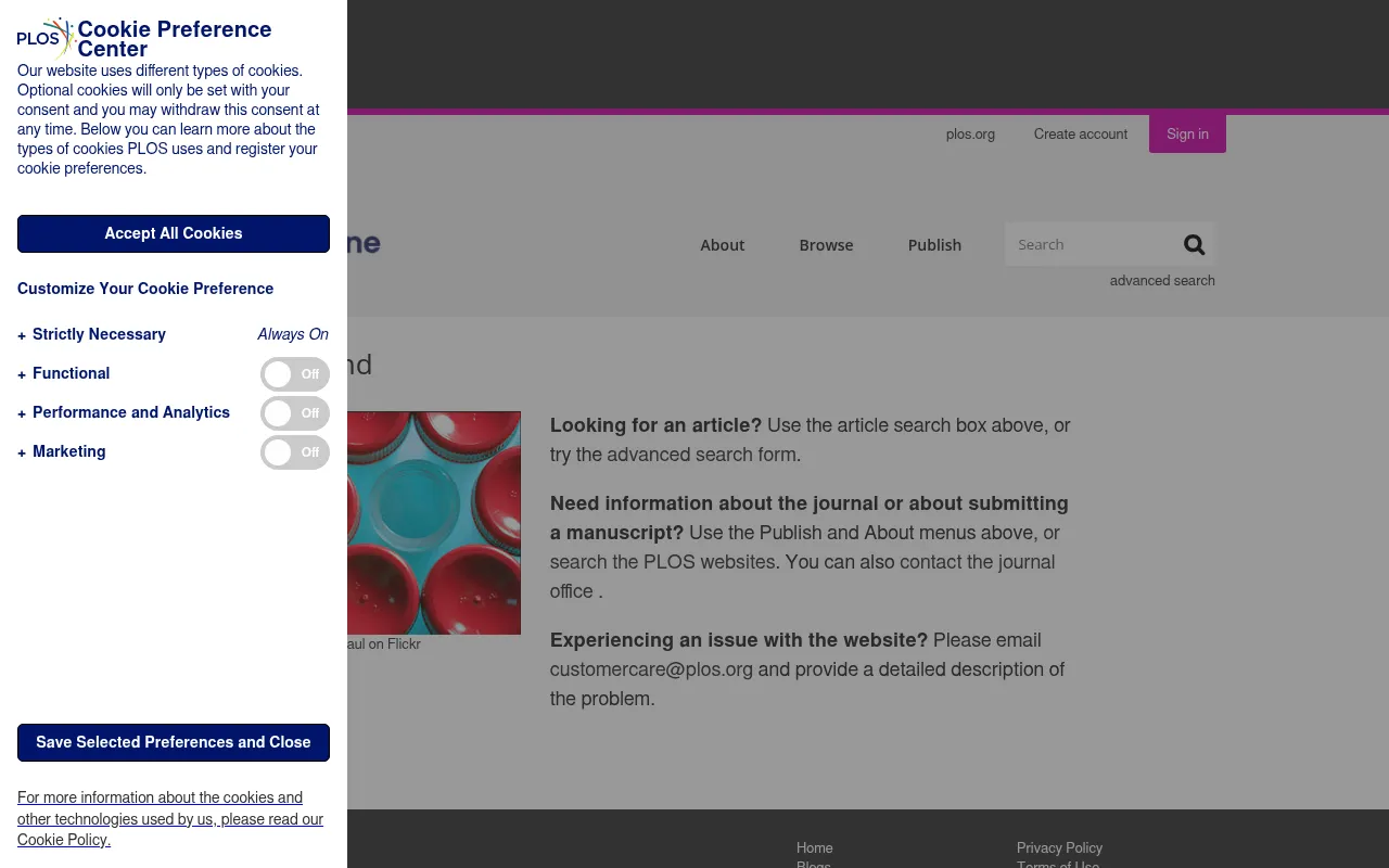 Screenshot of journals.plos.org