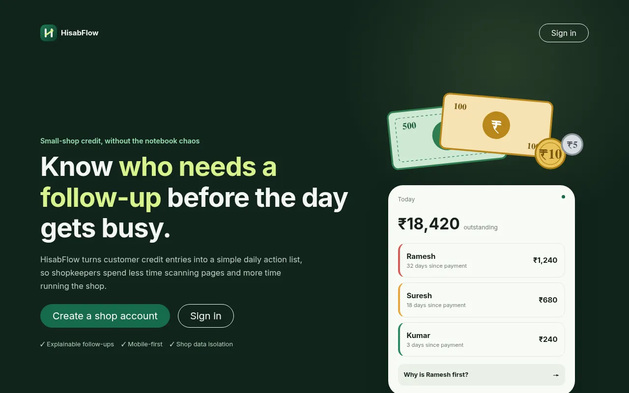 Screenshot of hisabflow-cogni.vercel.app