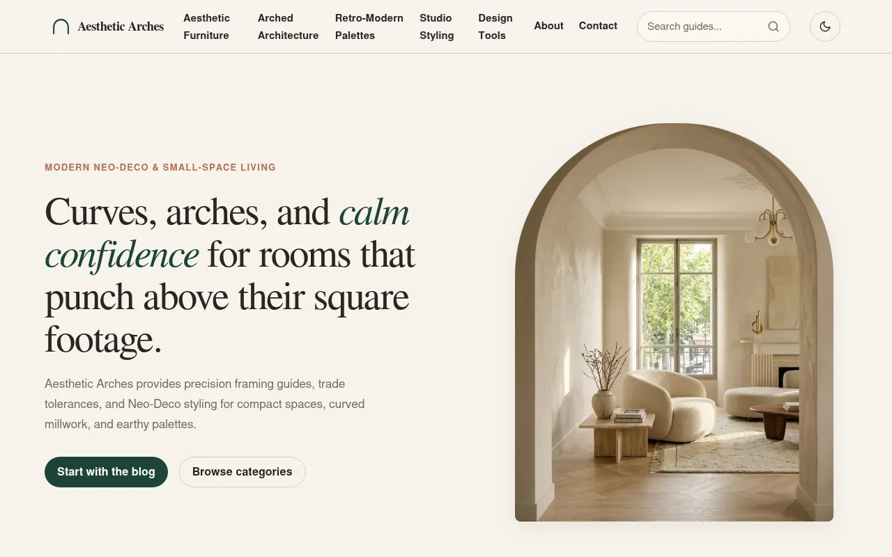 Screenshot of aestheticarches.com