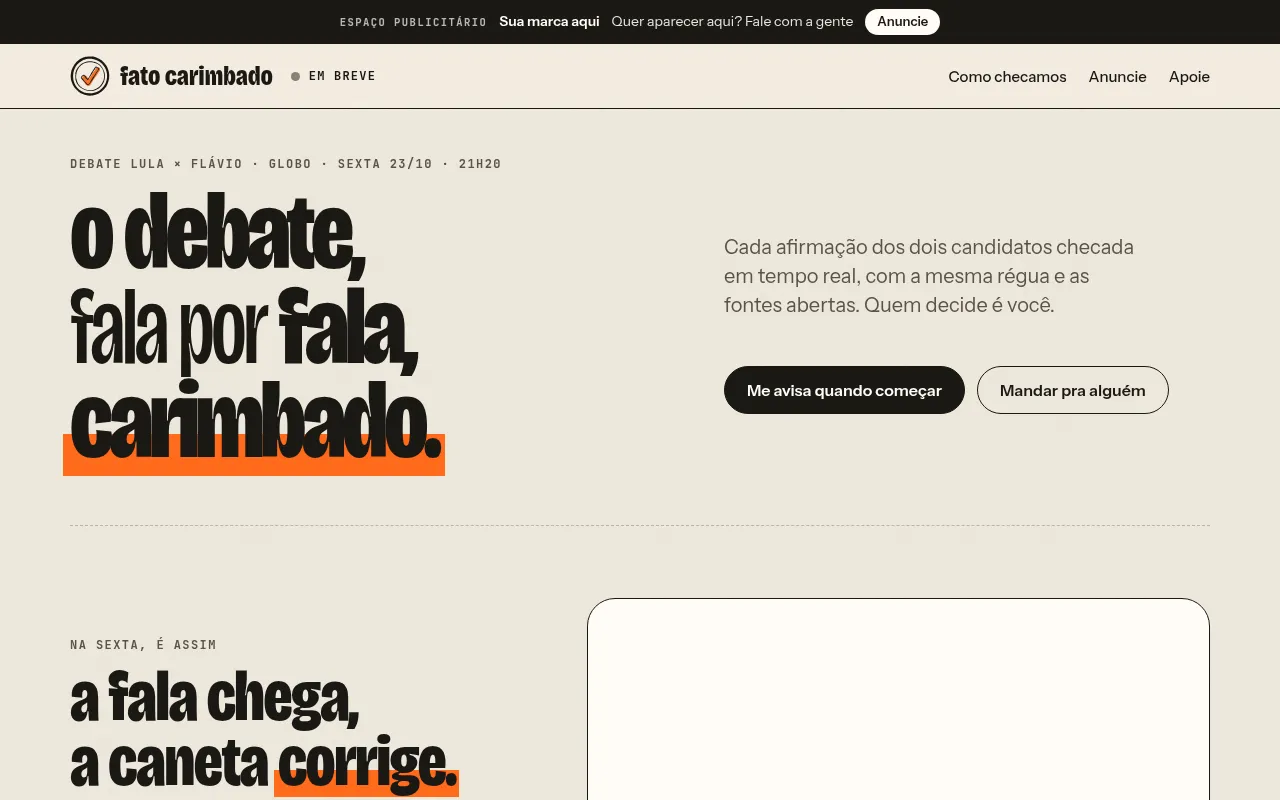 Screenshot of fatocarimbado.com.br