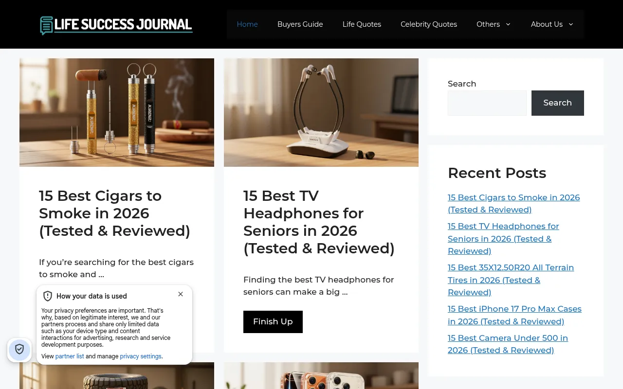 Screenshot of lifesuccessjournal.com