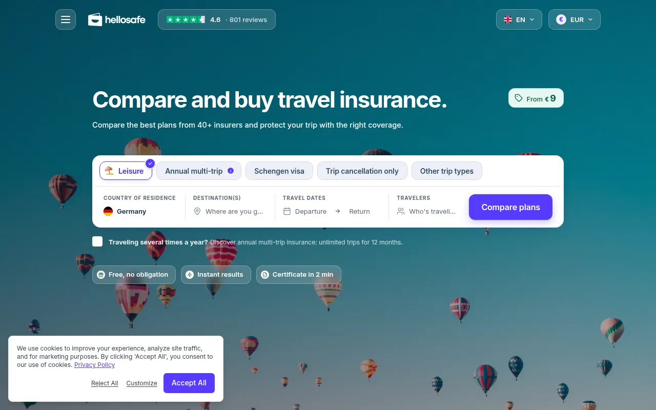 Screenshot of hellosafe.com