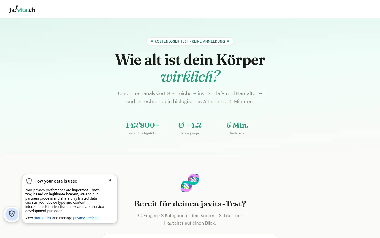 Screenshot of javita.ch