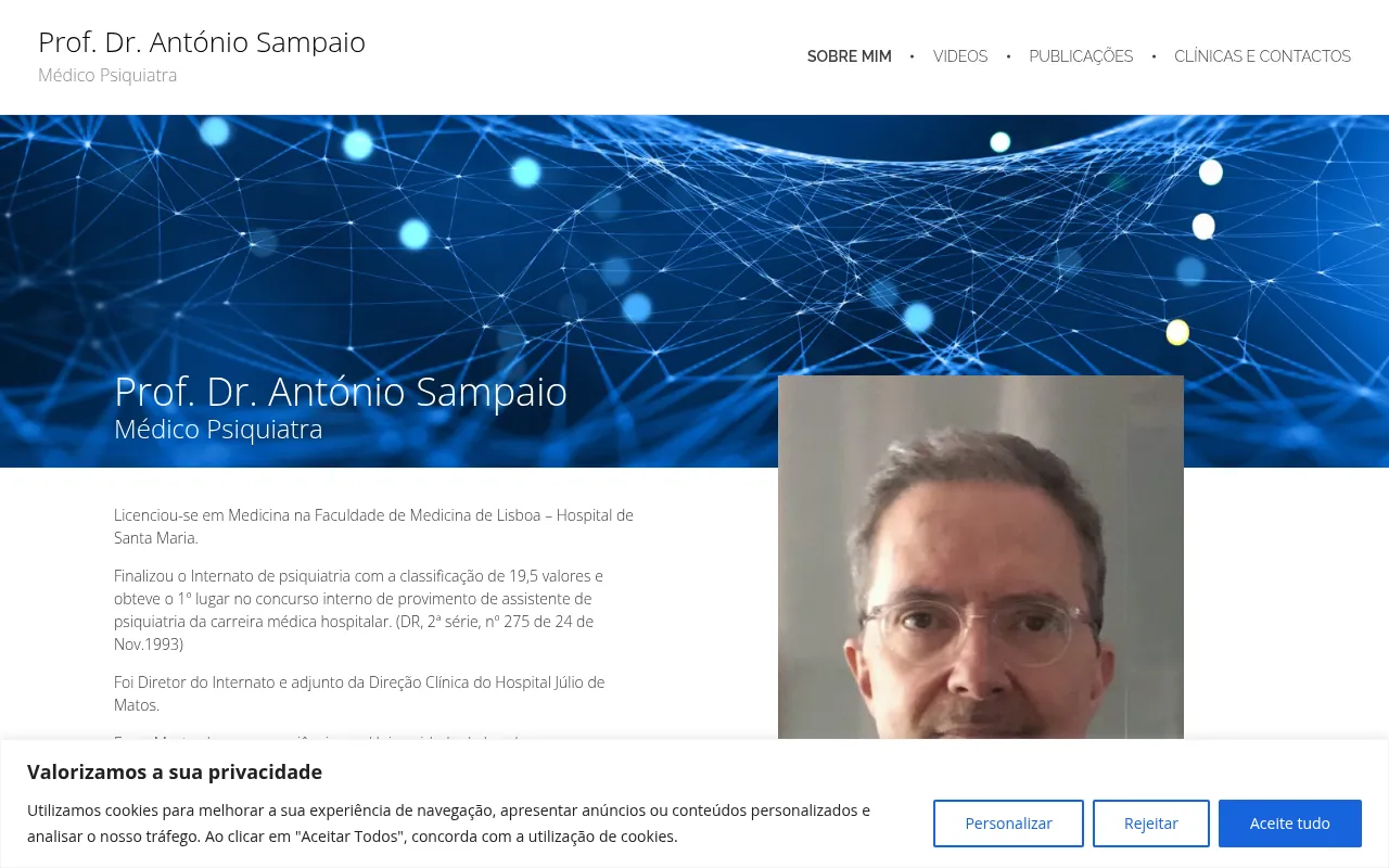 Screenshot of antoniosampaiopsiquiatra.pt