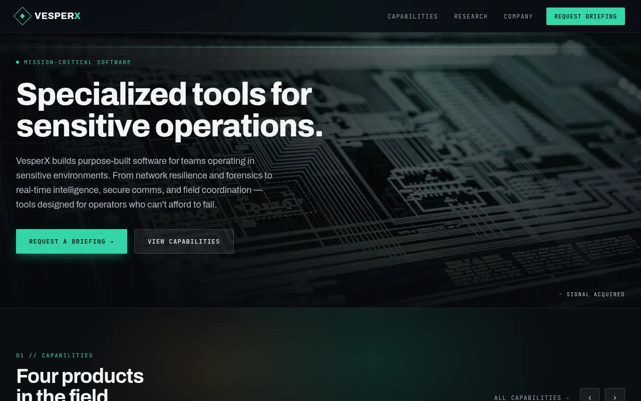 Screenshot of vesperx.dk
