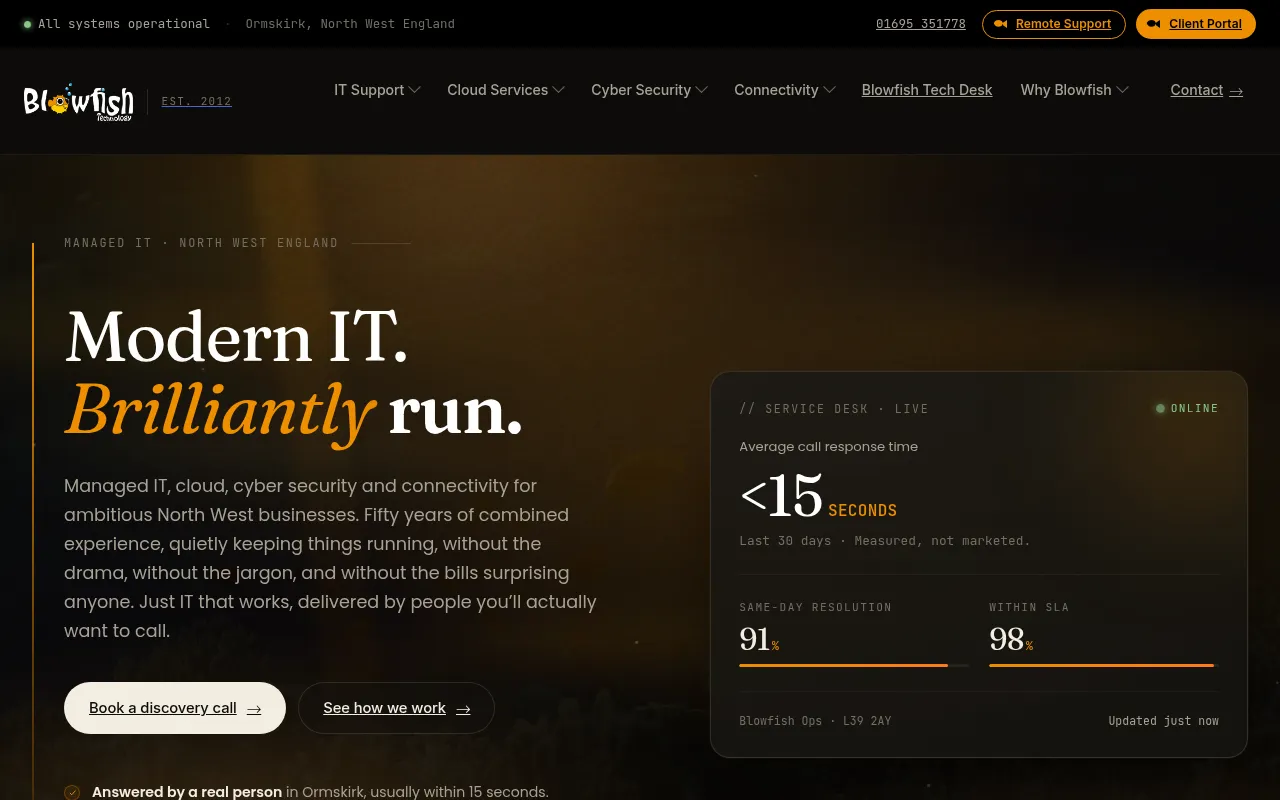 Screenshot of blowfishtechnology.com