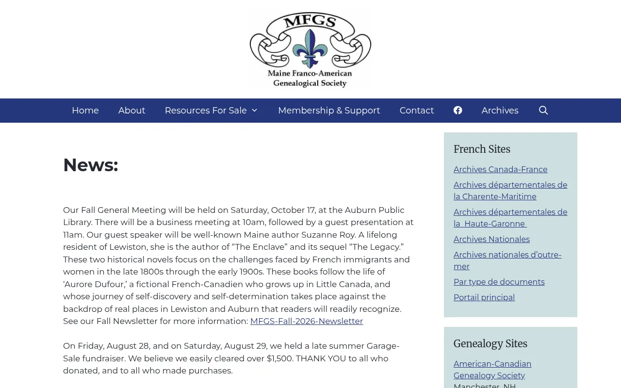 Screenshot of mfgen.org