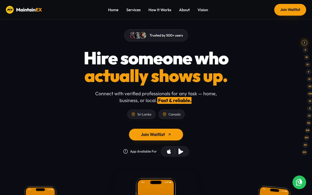 Screenshot of maintainex.lk