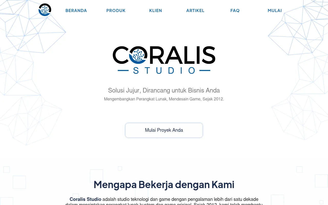 Screenshot of coralisstudio.com