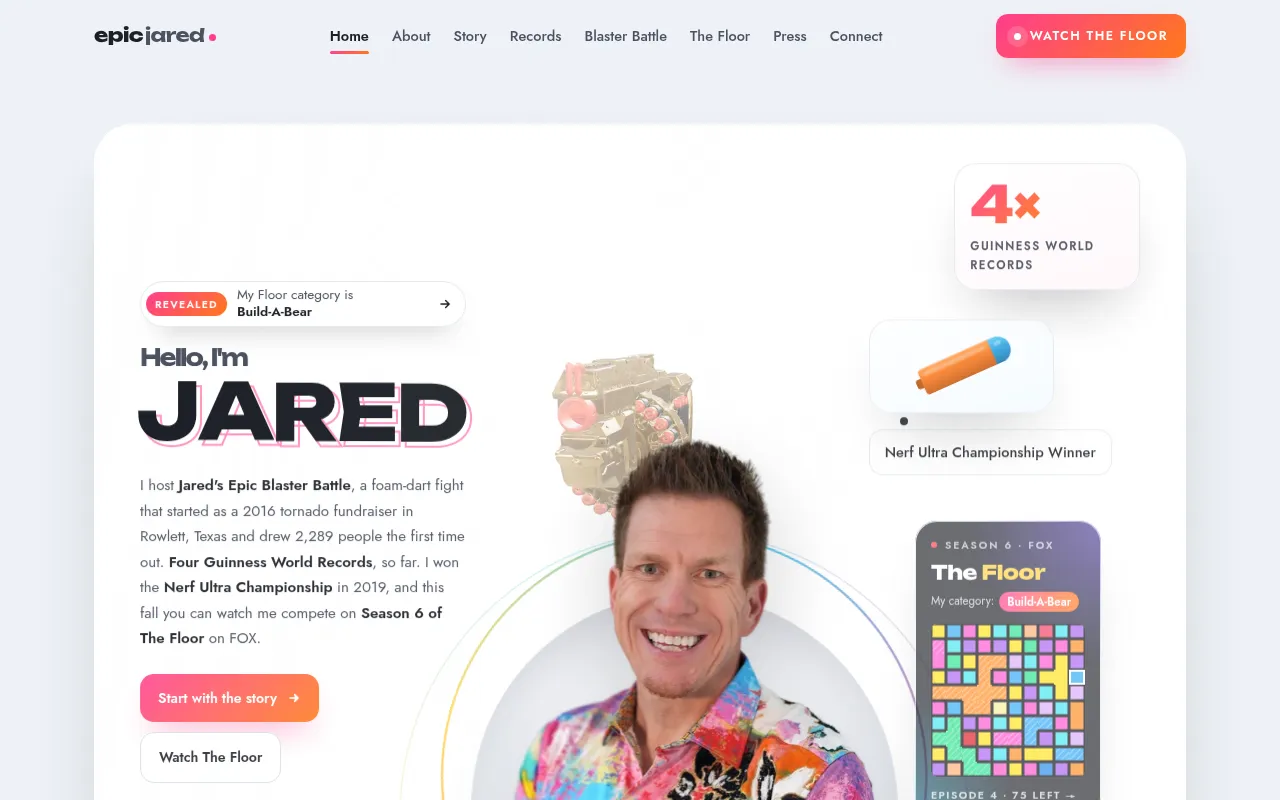 Screenshot of epicjared.com