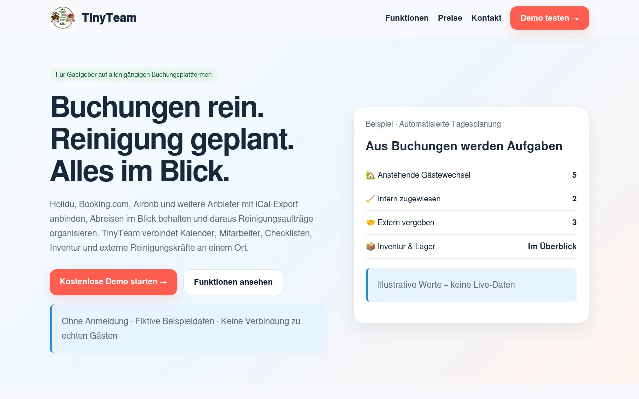 Screenshot of demo.tinyhaus-brekendorf.de