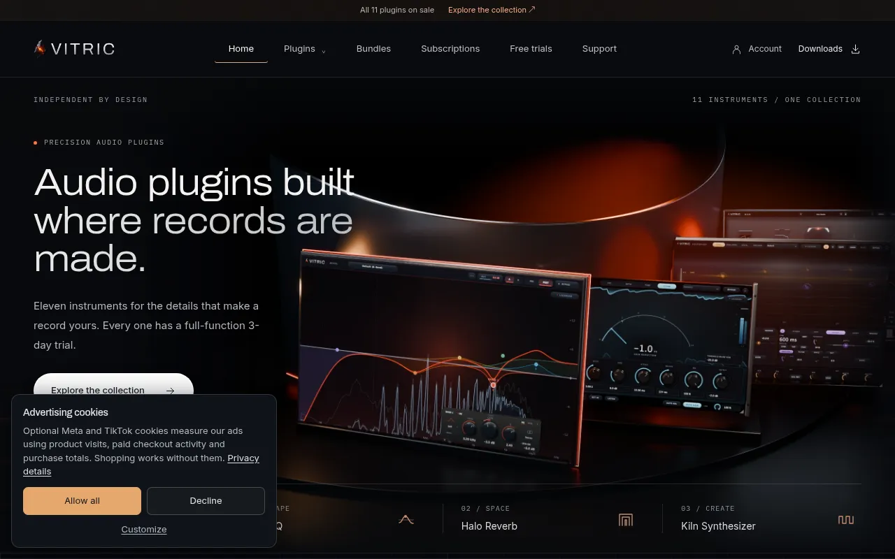 Screenshot of vitricaudio.com