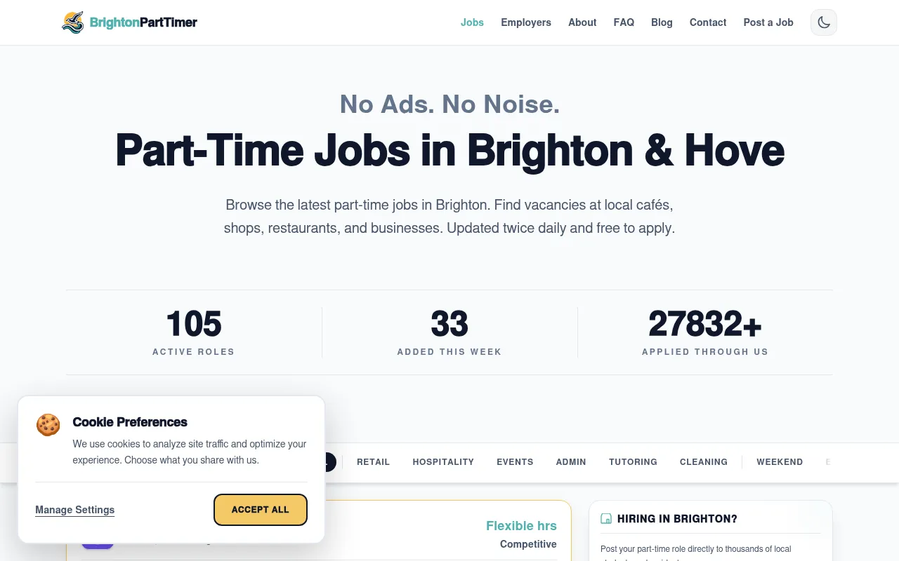 Screenshot of brightonparttimer.co.uk