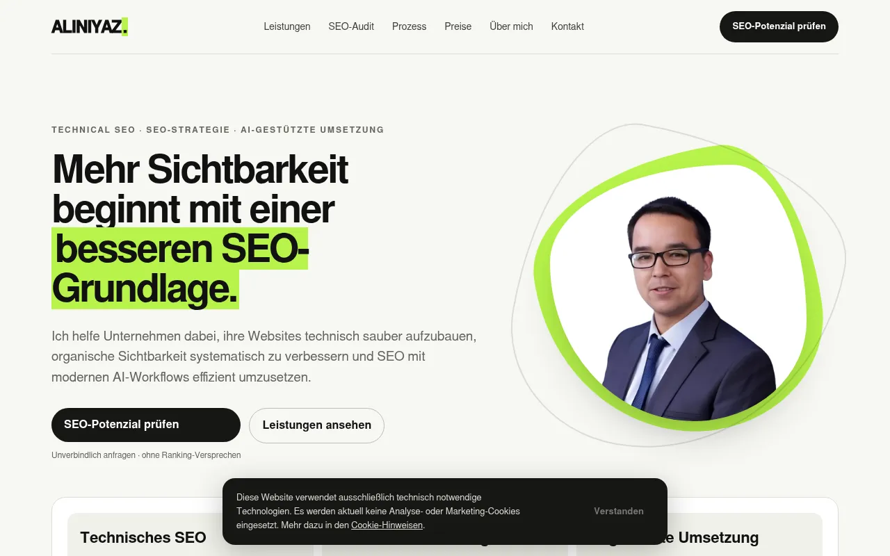 Screenshot of aliniyaz.de