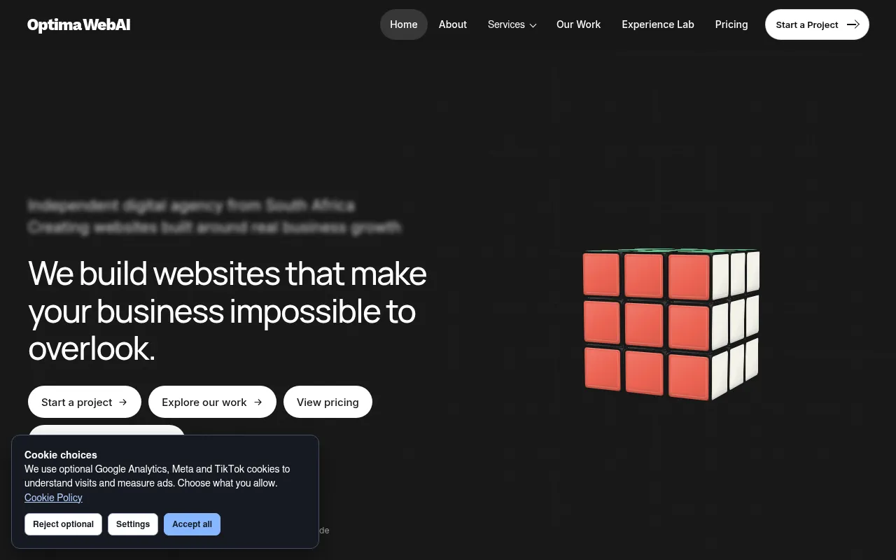 Screenshot of optimawebai.com