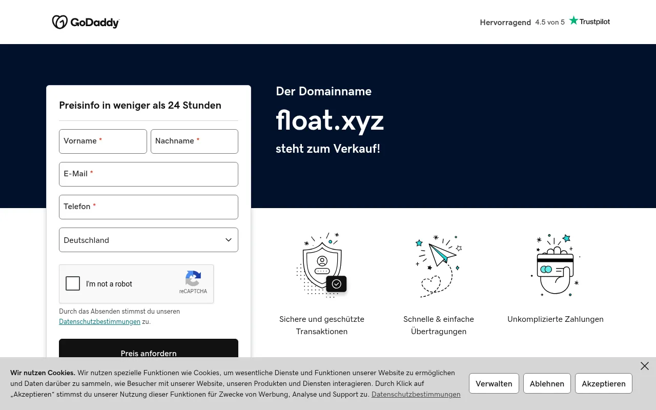 Screenshot of float.xyz