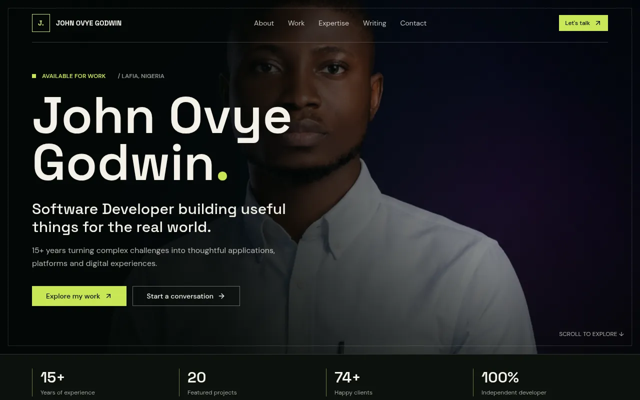 Screenshot of johnovyegodwin.com