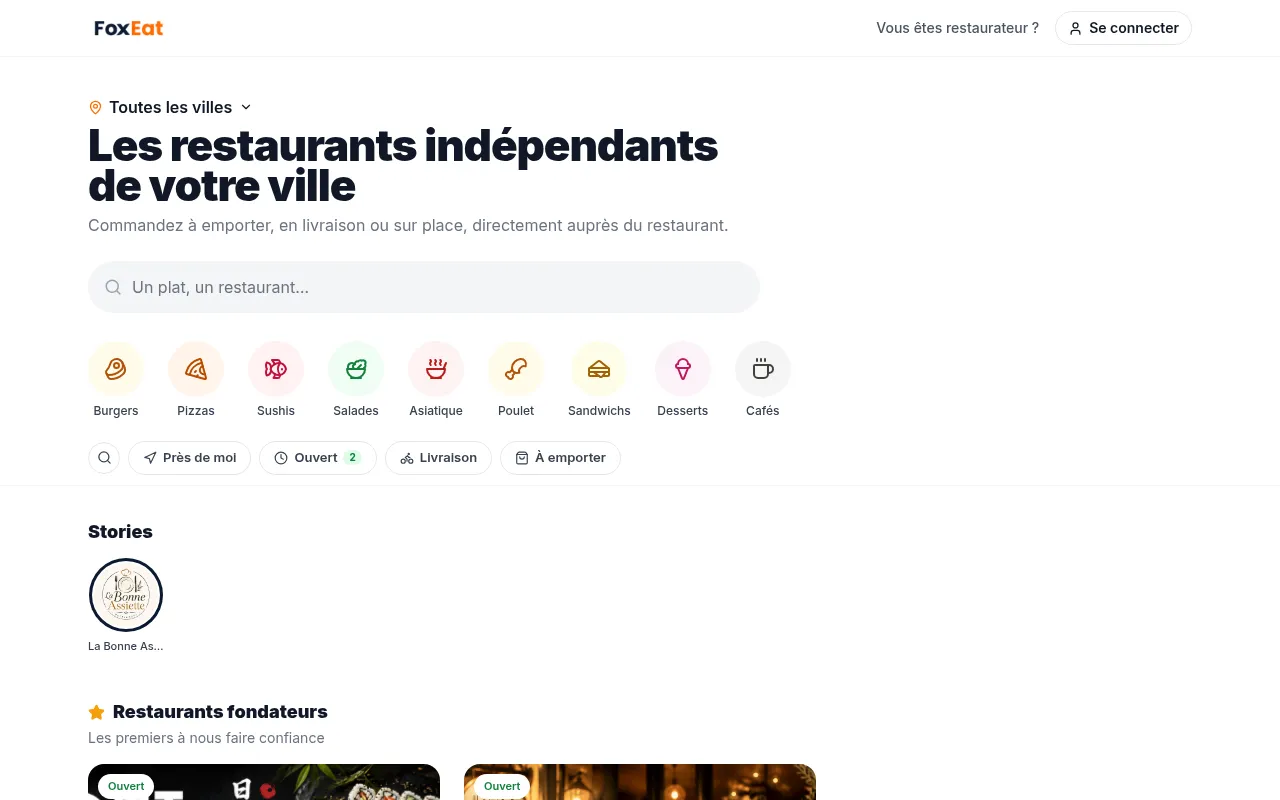 Screenshot of foxeat.fr