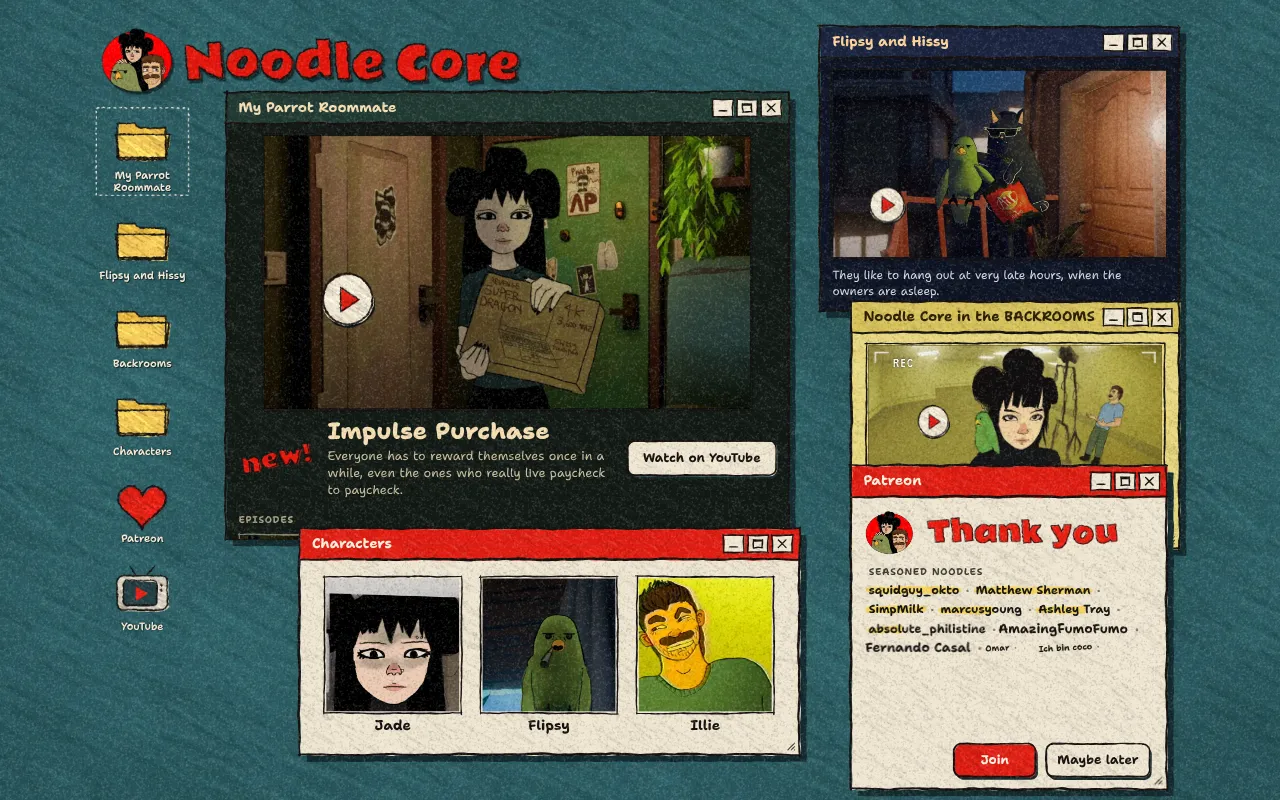Screenshot of noodlecore.net