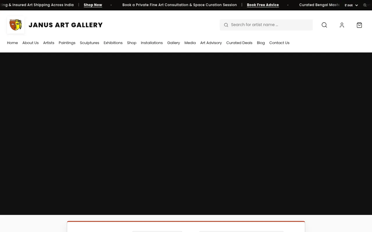 Screenshot of janusartgallery.com