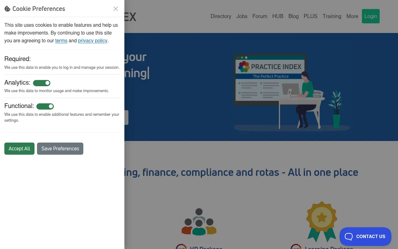 Screenshot of practiceindex.co.uk