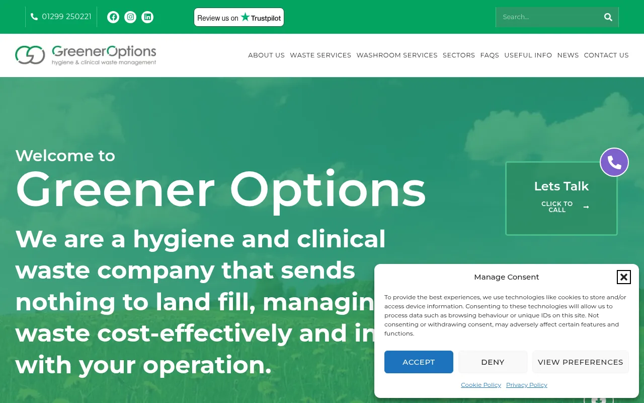 Screenshot of greeneroptions.co.uk
