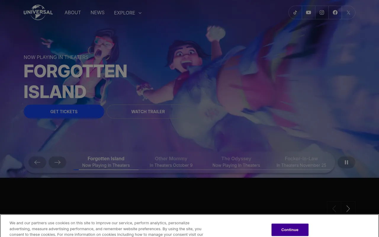 Screenshot of universalpictures.com