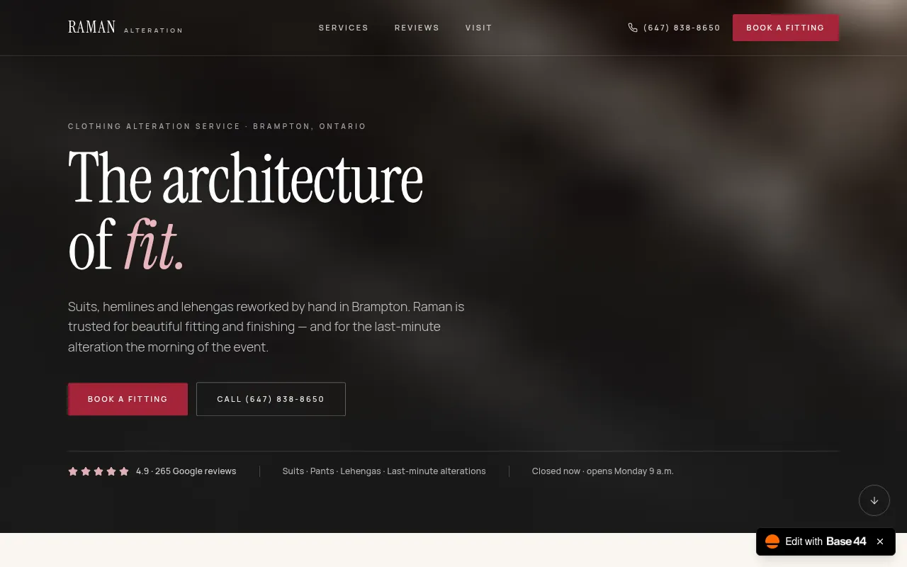 Screenshot of raman-alteration.base44.app